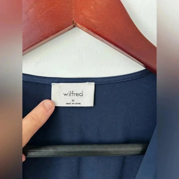 Aritzia Wilfred beautiful  satin blue dress - Picture 4 of 15